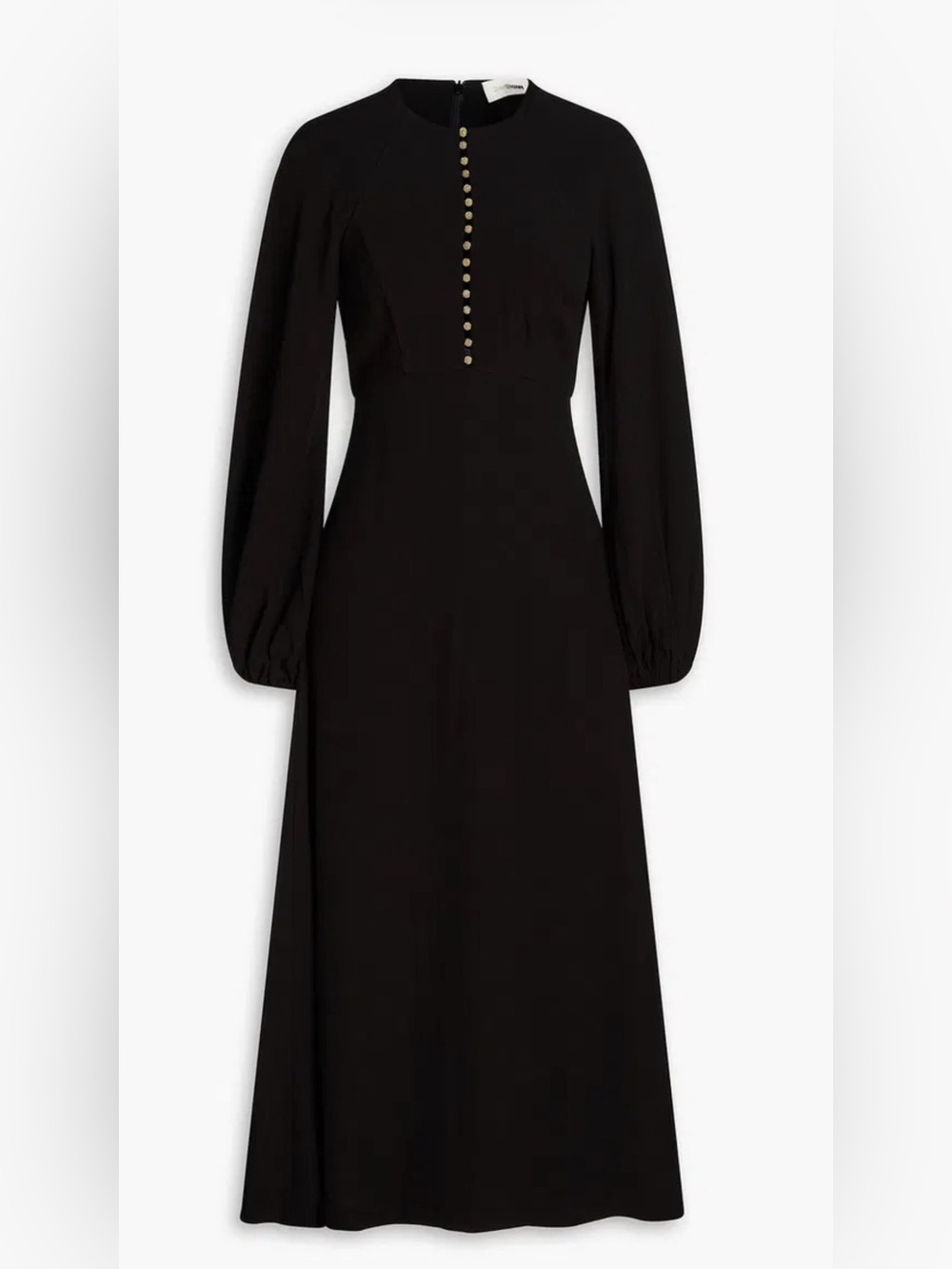 Zimmermann Bead-Embellished Black Crepe Midi Dress